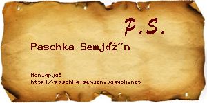 Paschka Semjén névjegykártya